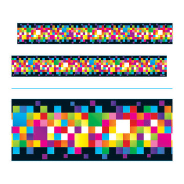 TREND® Bolder Borders, 2.75" X 35.75 Ft, Pixels, Assorted Colors freeshipping - TVN Wholesale